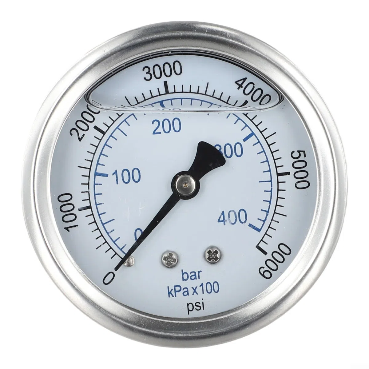 Medidor de lavado a presión de acero inoxidable 0-6000 PSI, relleno de glicerina para conexión rápida M14, escala dual para dial para limpiadores de gas eléctricos (0-6000 PSI)