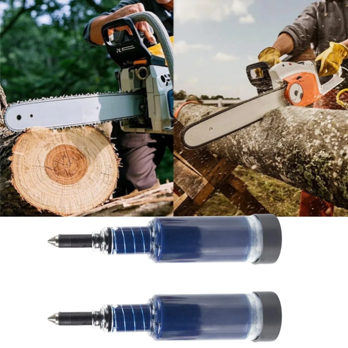 Bomba de grasa para guía de motosierra (2 piezas) | Lubricador de guía para motosierra | Grasa de alta temperatura para piñón y cadena de motosierra | Aceite para motosierra cadena