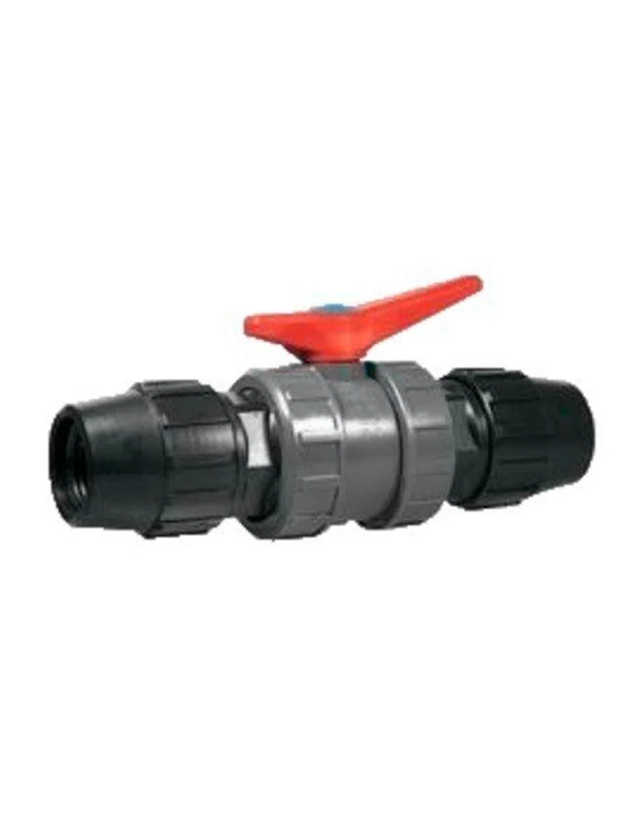 Jardin202 - Valvula Esfera PVC con acoples | 25mm -