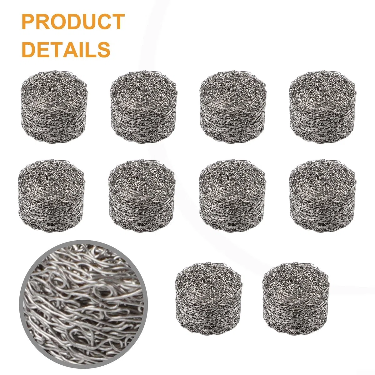 10 filtros de gasa de malla de repuesto para lanza de espuma de lavado a presión, pantalla de acero inoxidable de alta densidad para espuma abundante, plata 14 x 11 mm