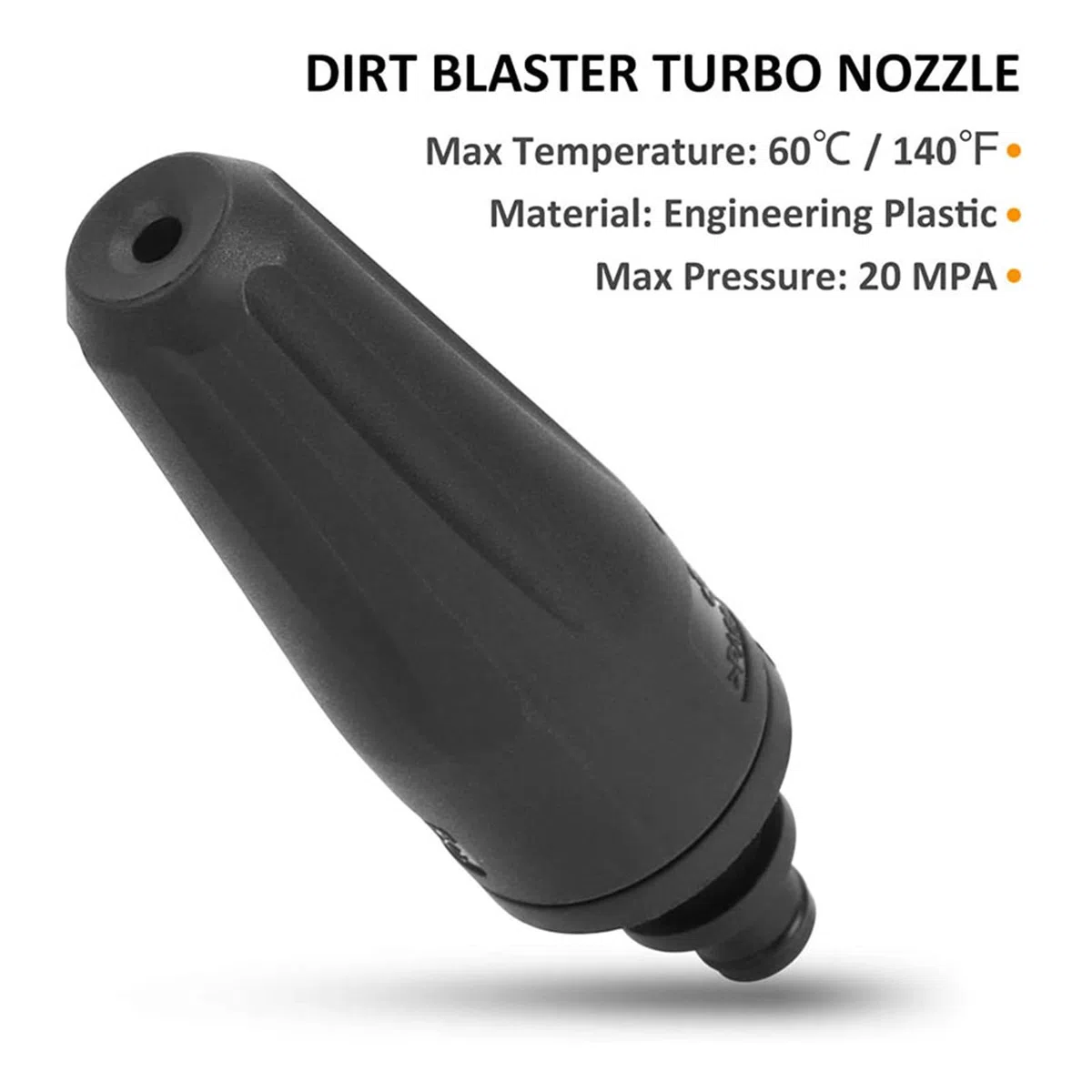 Boquilla turbo rotativa para limpiador K2-K7, conexión Quick Connect (requiere adaptador para rosca), color negro
