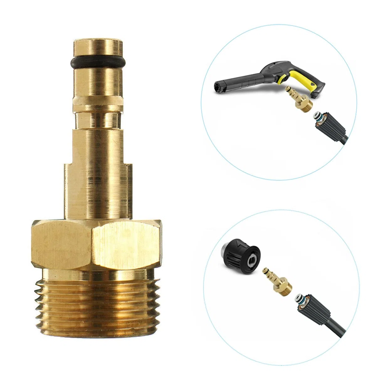 YUET 5M Manguera de Repuesto para Lavadora de Alta Presión para Kärcher K serie Karcher K2, K3, K4, K5, K7, Conector Rápido de Enchufe Tipo Clic M22