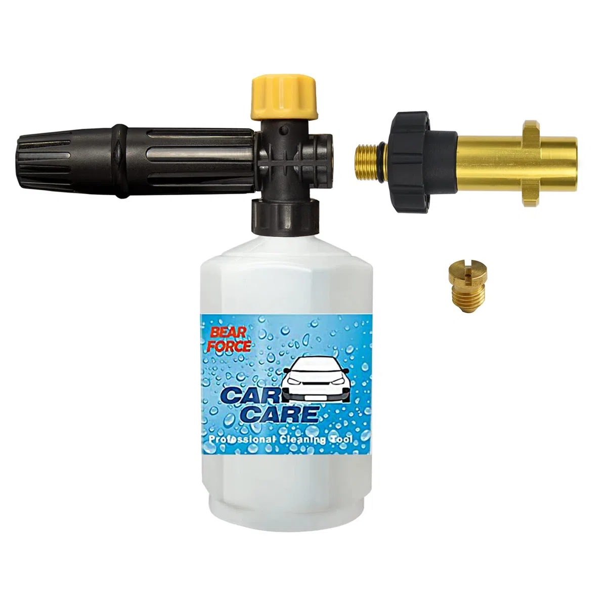Boquilla de espuma de lanza de espuma para nieve para lavadora a presión BEARFORCE con puntas de 1,25 y 1,10 mm, compatible con limpiadores de alta presión Karcher serie K