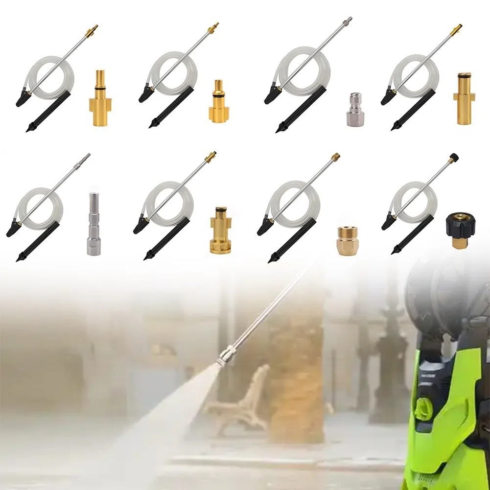 Kit de chorro de arena para lavadora a presión Karcher | Juego de boquillas de lavadora de alta presión con 8 puntas | Varilla de chorro de arena y accesorios de conector para eliminación de pintura