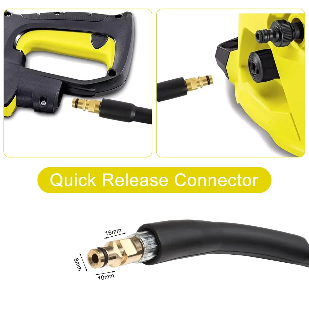 TNSLAND 10M Manguera de Alta Presión para Kärcher K2 K3 K4 K5 K6 K7, Manguera para Karcher Desatascador Tuberias Manguera Karcher, Manguera Hidrolimpiadora con Conexiones Quick Connect