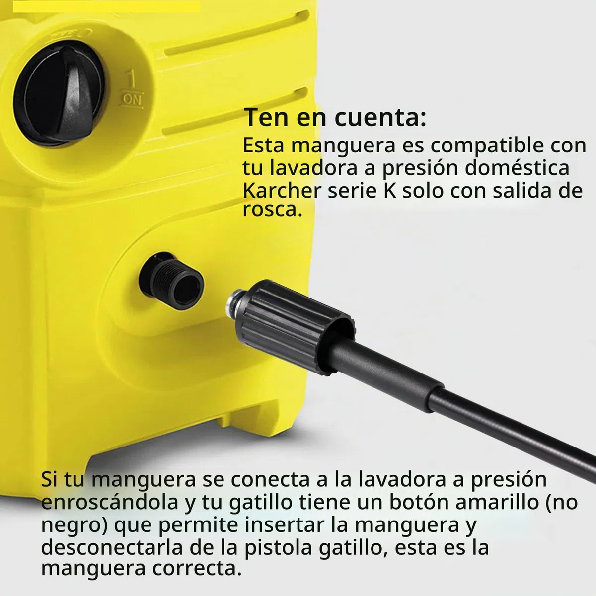 YUET 5M Manguera de Repuesto para Lavadora de Alta Presión para Kärcher K serie Karcher K2, K3, K4, K5, K7, Conector Rápido de Enchufe Tipo Clic M22