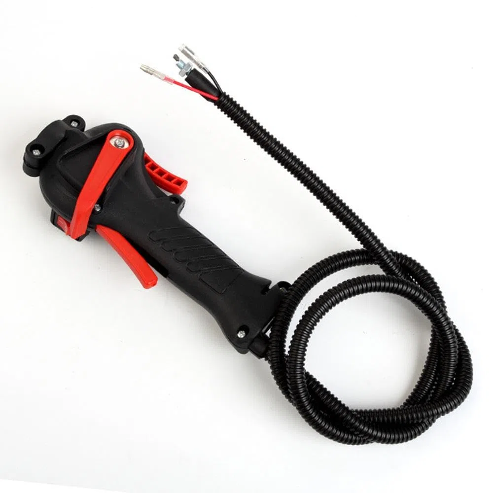 Supertool Interruptor de mango de desbrozadora, interruptor de control universal con cable de gatillo del acelerador para desbrozadora, recortadora, cortador de cepillo (26 mm)