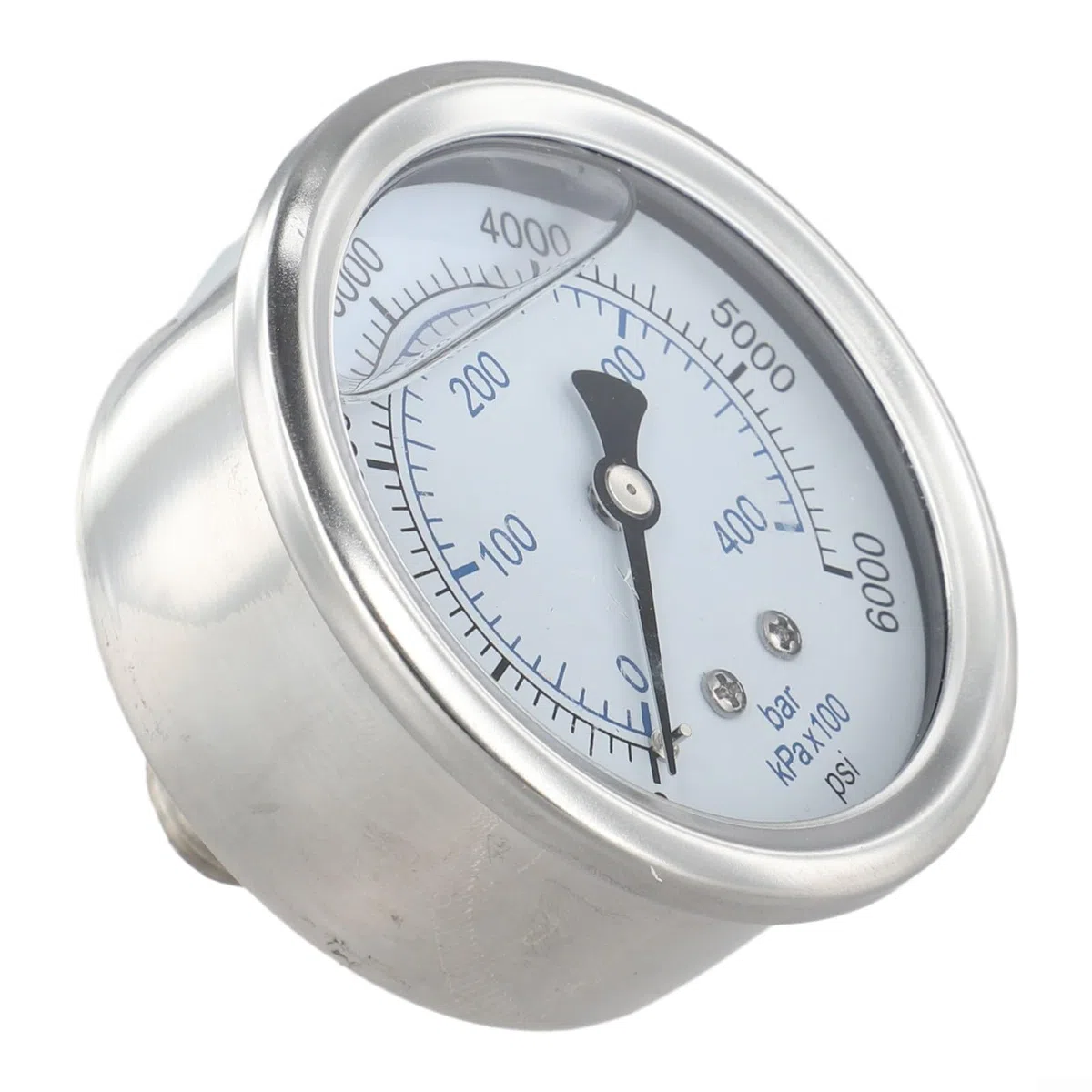 Medidor de lavado a presión de acero inoxidable 0-6000 PSI, relleno de glicerina para conexión rápida M14, escala dual para dial para limpiadores de gas eléctricos (0-6000 PSI)