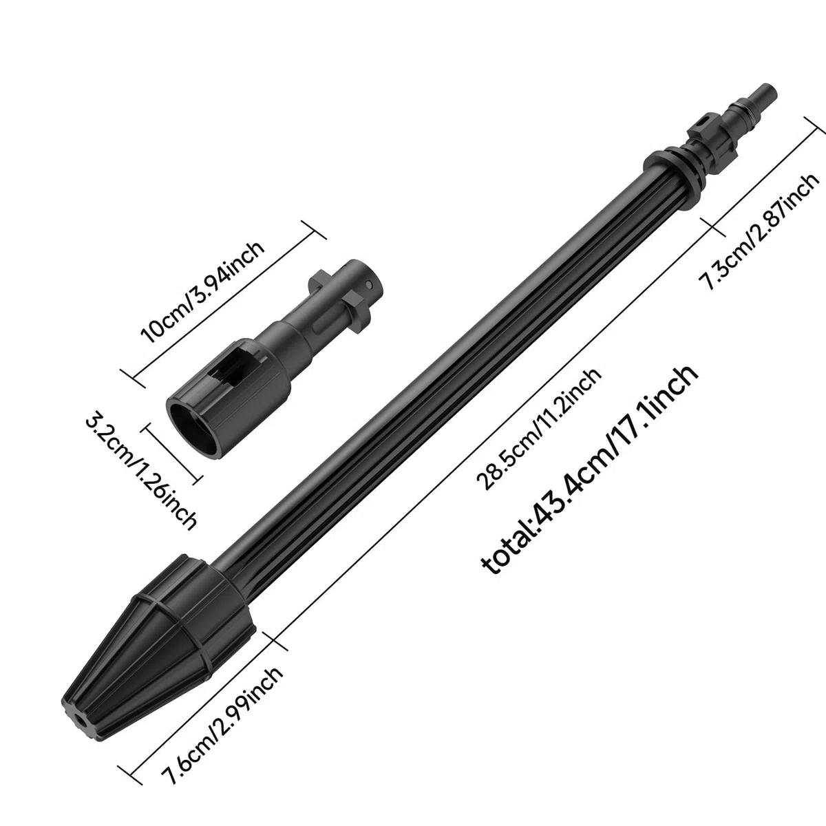 OHAYORI 160 bares Dirt Blaster para Karcher, Lanza rociadora para Lavadora a Presión Lavor/Parkside, Boquilla de Extensión Turbo para Karcher K2 K3 K4 K5 K7 Accesorios de Lavadora a Presión