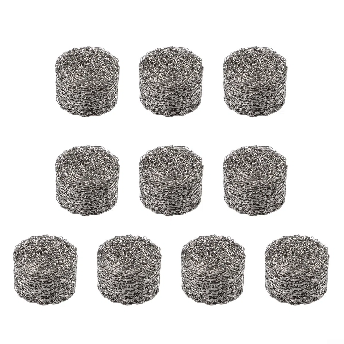 10 filtros de gasa de malla de repuesto para lanza de espuma de lavado a presión, pantalla de acero inoxidable de alta densidad para espuma abundante, plata 14 x 11 mm