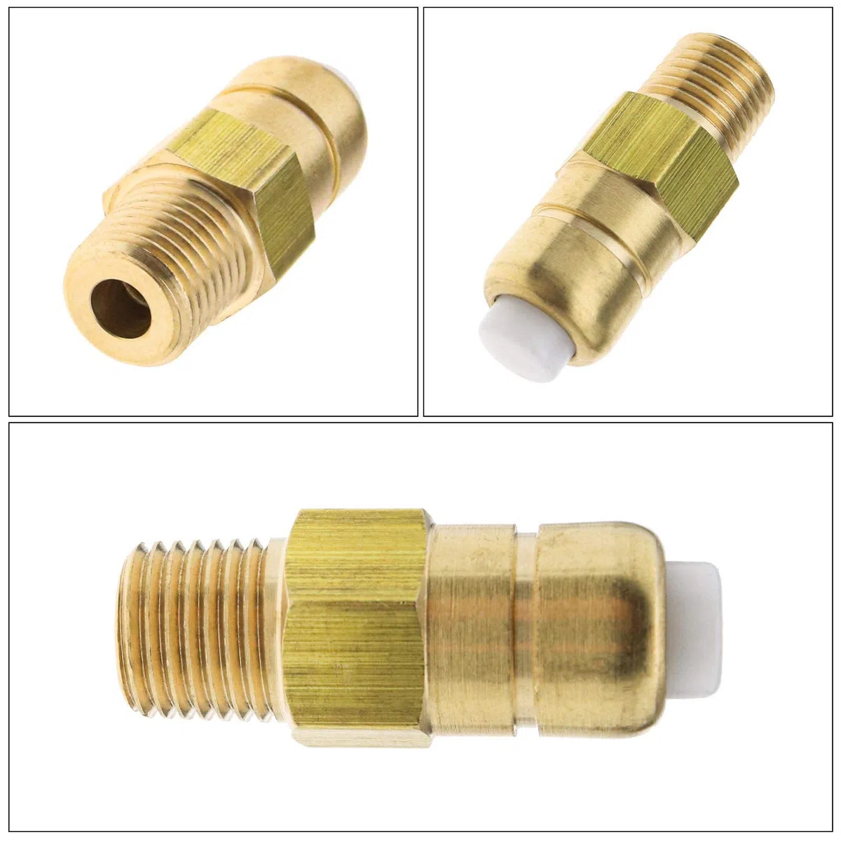 Válvula de latón de descarga de seguridad, desconexión térmica, rosca macho NPT 1/4 pulgadas para bombas de agua y limpiador de alta presión