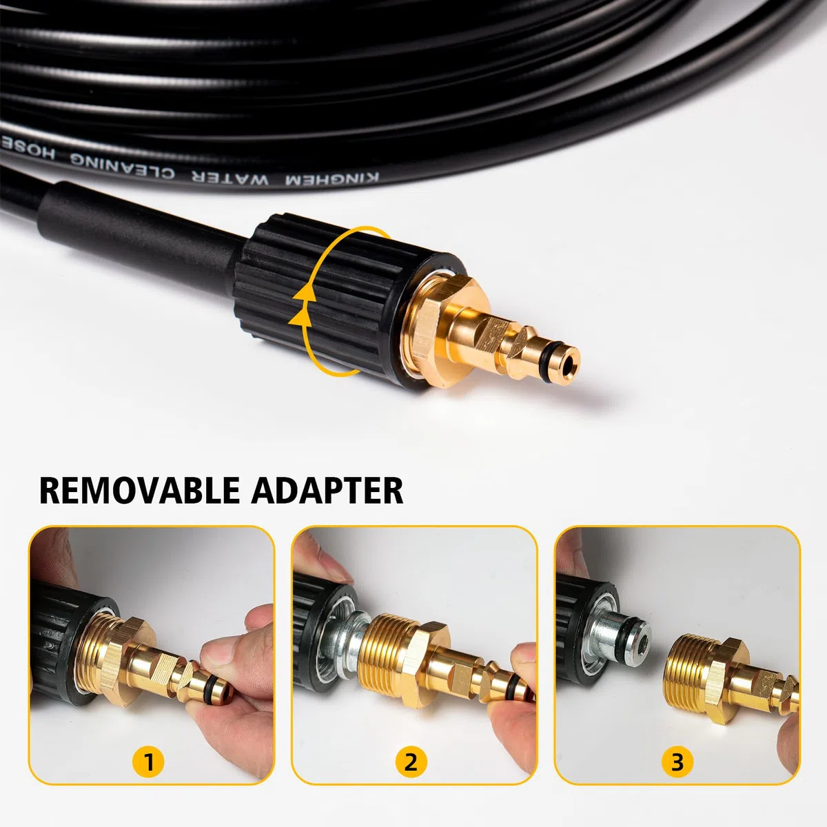 YUET 5M Manguera de Repuesto para Lavadora de Alta Presión para Kärcher K serie Karcher K2, K3, K4, K5, K7, Conector Rápido de Enchufe Tipo Clic M22