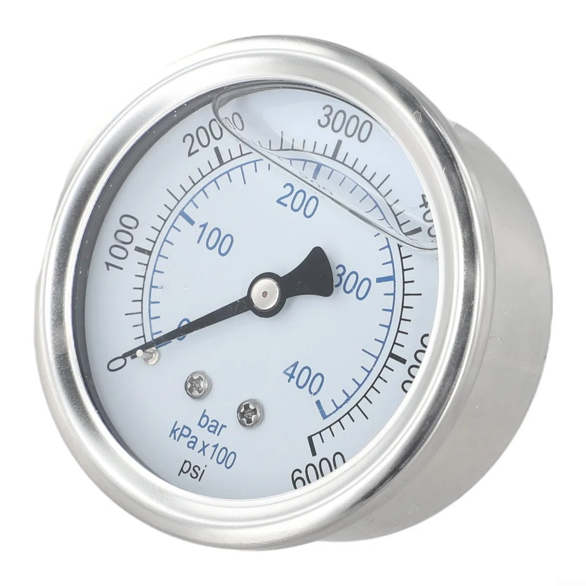 Medidor de lavado a presión de acero inoxidable 0-6000 PSI, relleno de glicerina para conexión rápida M14, escala dual para dial para limpiadores de gas eléctricos (0-6000 PSI)