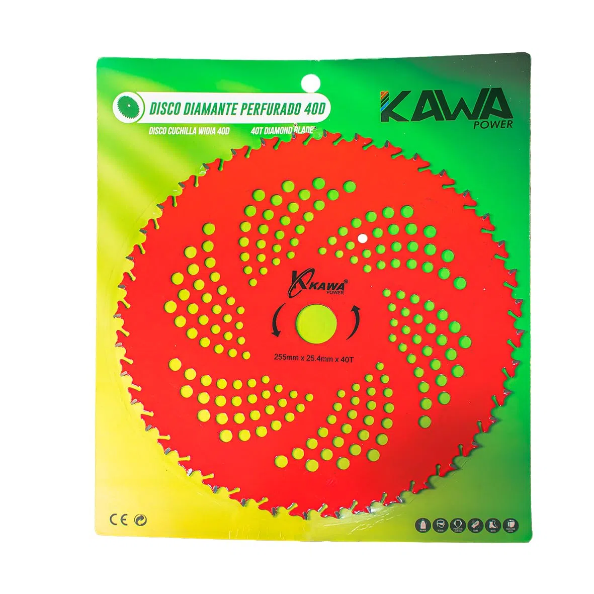 Kawapower - Disco cuchilla de Widia con 40 puntas para desbrozadora